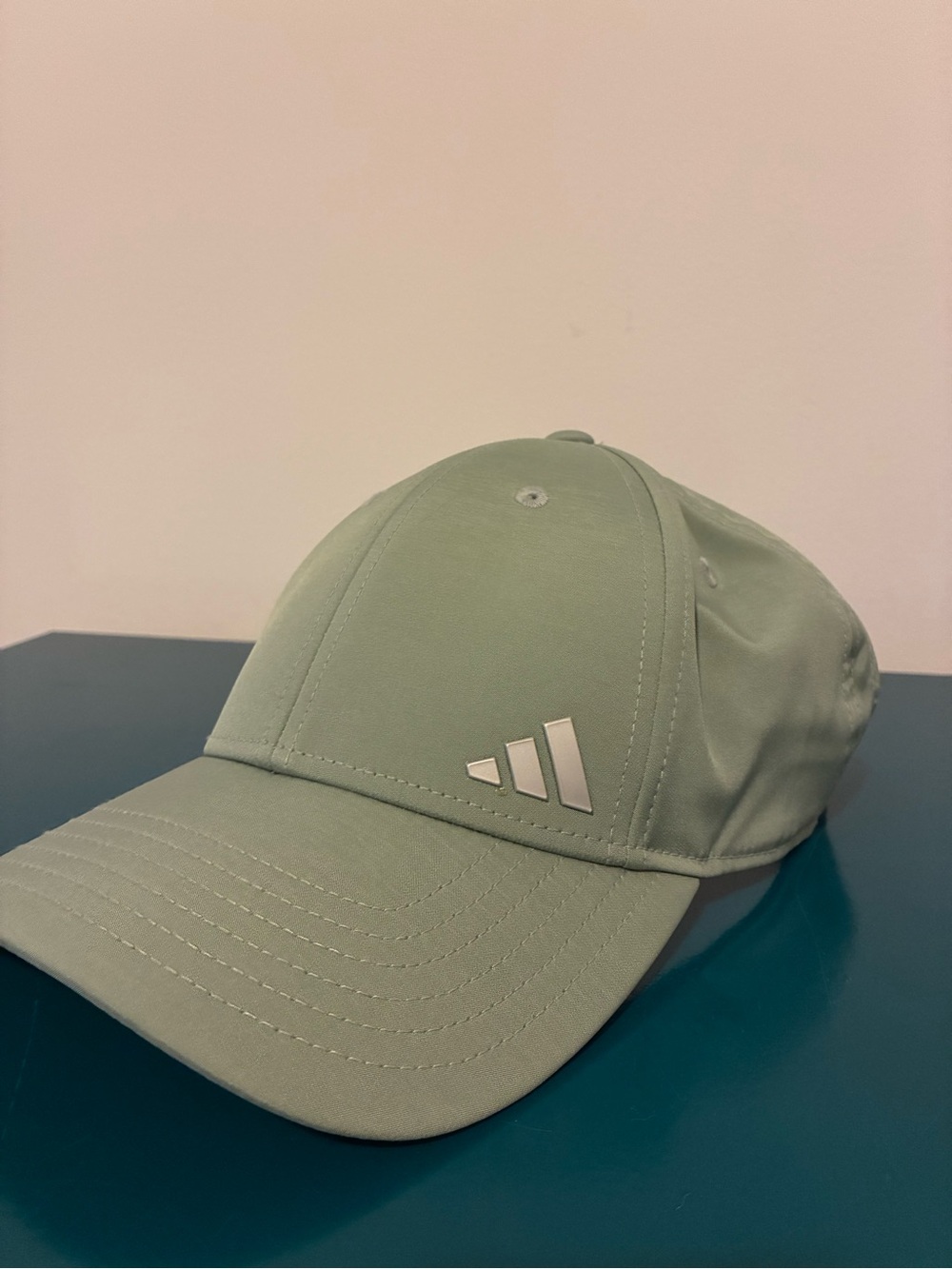 adidas light sage green curved-brim baseball cap